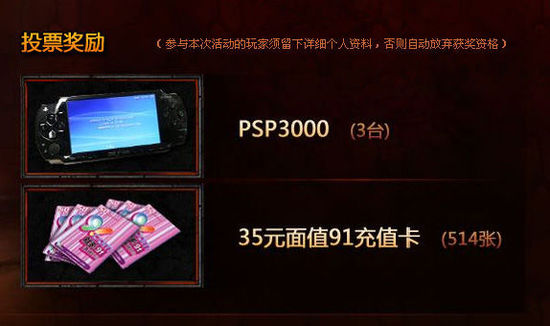 网游风云榜评选 投《地下城守护者》赢PSP